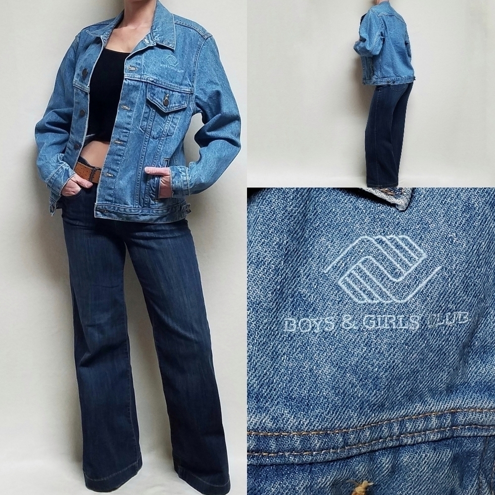 Rare Vintage Boys & Girls Club Three Rivers Stone Wash Denim Trucker Jacket S